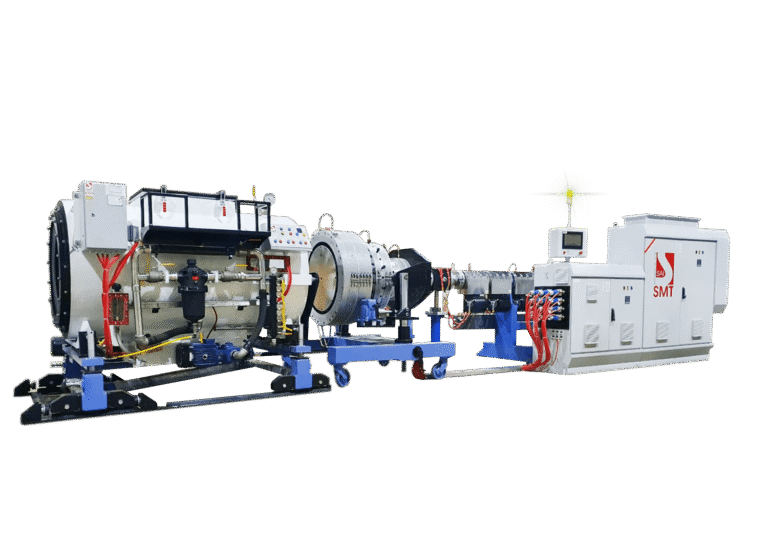 HDPE Pipe Extrusion System Flagship Model – advanced pipe extrusion equipment for high-density polyethylene pipes by Sai Machine Tools