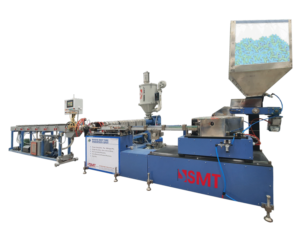 Round drip irrigation tube extrusion system for efficient water-saving pipe production by Sai Machine Tools