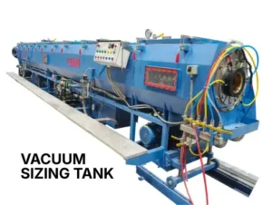 Vacuum sizing tank used in foam core PVC pipe extrusion system by Sai Machine Tools